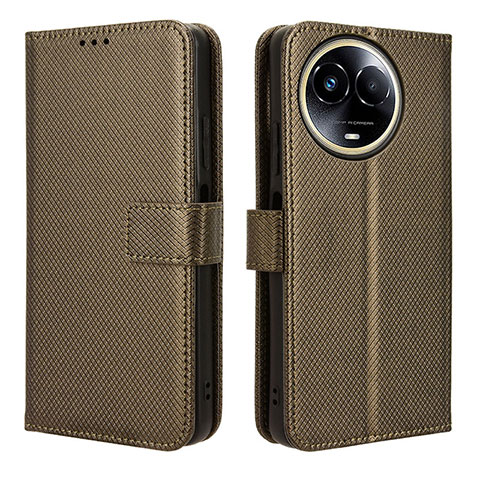 Funda de Cuero Cartera con Soporte Carcasa BY1 para Realme V50s 5G Marron