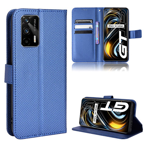 Funda de Cuero Cartera con Soporte Carcasa BY1 para Realme X7 Max 5G Azul