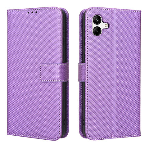 Funda de Cuero Cartera con Soporte Carcasa BY1 para Samsung Galaxy A04 4G Morado