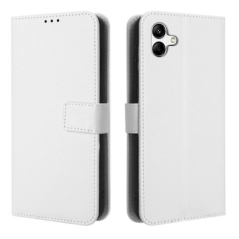 Funda de Cuero Cartera con Soporte Carcasa BY1 para Samsung Galaxy A04E Blanco