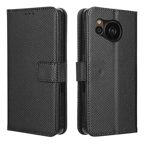 Funda de Cuero Cartera con Soporte Carcasa BY1 para Sharp Aquos Sense7 Plus Negro