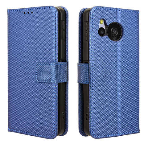 Funda de Cuero Cartera con Soporte Carcasa BY1 para Sharp Aquos Sense8 Azul