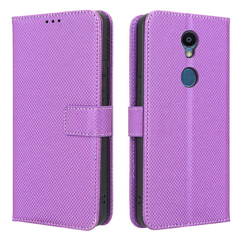 Funda de Cuero Cartera con Soporte Carcasa BY1 para Sharp Rouvo V Morado