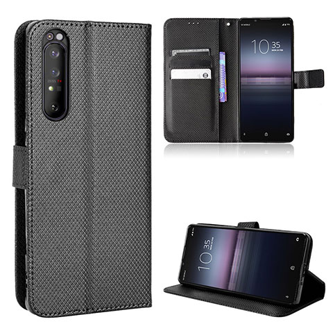 Funda de Cuero Cartera con Soporte Carcasa BY1 para Sony Xperia 1 II Negro