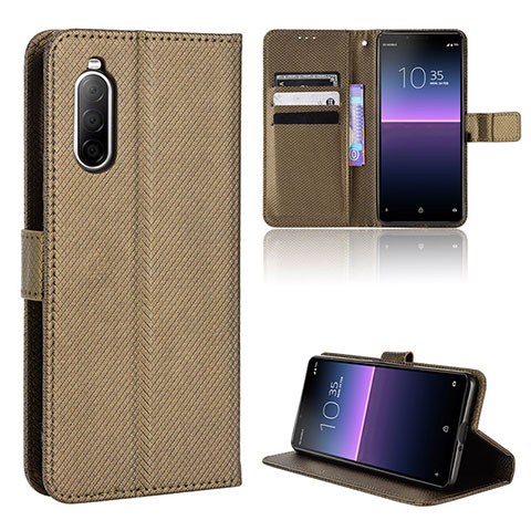 Funda de Cuero Cartera con Soporte Carcasa BY1 para Sony Xperia 10 II Marron