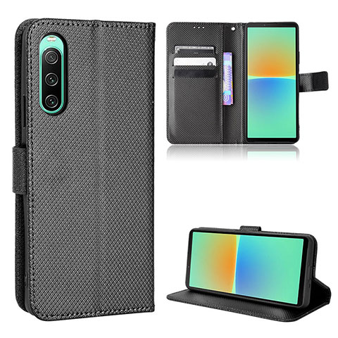 Funda de Cuero Cartera con Soporte Carcasa BY1 para Sony Xperia 10 IV SO-52C Negro