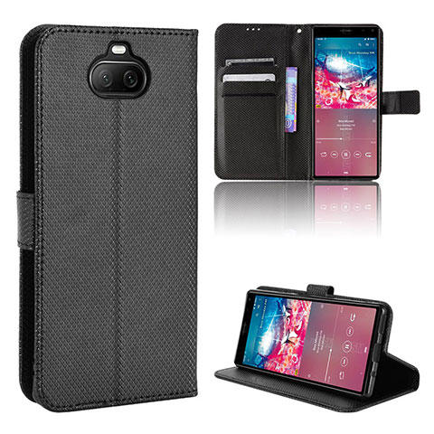 Funda de Cuero Cartera con Soporte Carcasa BY1 para Sony Xperia 8 Negro