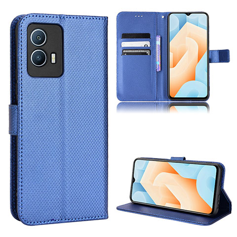 Funda de Cuero Cartera con Soporte Carcasa BY1 para Vivo iQOO U5 5G Azul