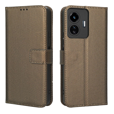 Funda de Cuero Cartera con Soporte Carcasa BY1 para Vivo iQOO Z6 Lite 5G Marron