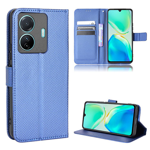 Funda de Cuero Cartera con Soporte Carcasa BY1 para Vivo T1 Pro 5G Azul