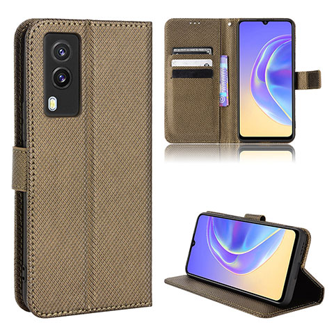 Funda de Cuero Cartera con Soporte Carcasa BY1 para Vivo V21e 5G Marron