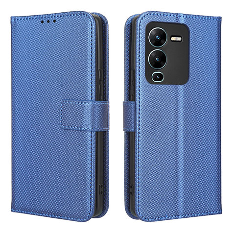 Funda de Cuero Cartera con Soporte Carcasa BY1 para Vivo V25 Pro 5G Azul