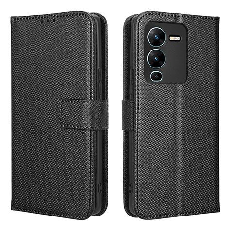 Funda de Cuero Cartera con Soporte Carcasa BY1 para Vivo V25 Pro 5G Negro