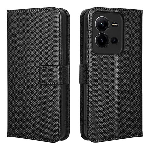 Funda de Cuero Cartera con Soporte Carcasa BY1 para Vivo V25e Negro