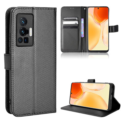 Funda de Cuero Cartera con Soporte Carcasa BY1 para Vivo X70 Pro 5G Negro