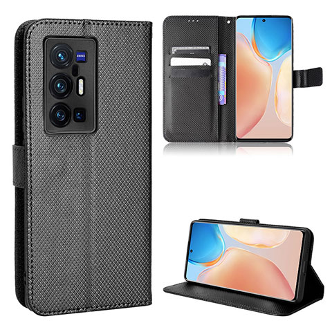 Funda de Cuero Cartera con Soporte Carcasa BY1 para Vivo X70 Pro+ Plus 5G Negro