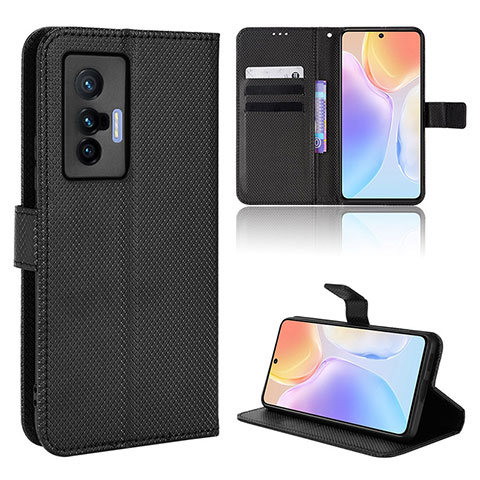 Funda de Cuero Cartera con Soporte Carcasa BY1 para Vivo X70t Negro