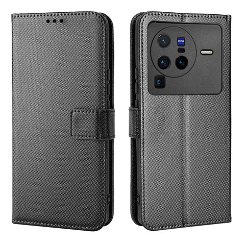 Funda de Cuero Cartera con Soporte Carcasa BY1 para Vivo X80 Pro 5G Negro