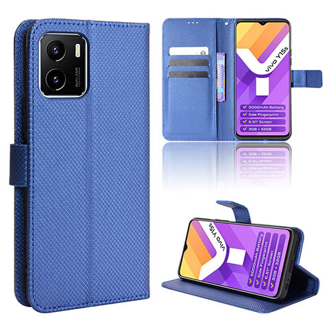 Funda de Cuero Cartera con Soporte Carcasa BY1 para Vivo Y01 Azul