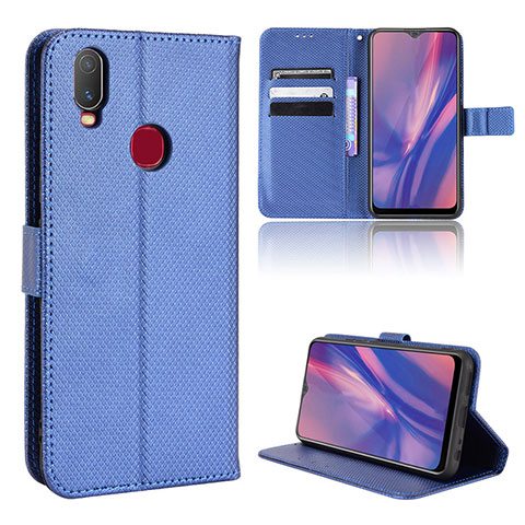 Funda de Cuero Cartera con Soporte Carcasa BY1 para Vivo Y11 Azul