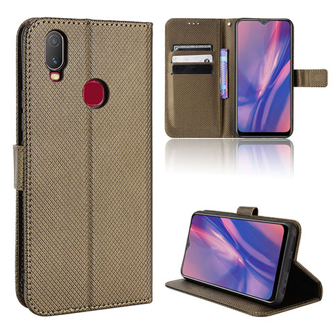 Funda de Cuero Cartera con Soporte Carcasa BY1 para Vivo Y17 Marron