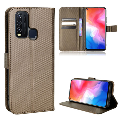 Funda de Cuero Cartera con Soporte Carcasa BY1 para Vivo Y50 Marron