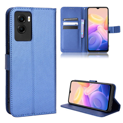 Funda de Cuero Cartera con Soporte Carcasa BY1 para Vivo Y55s (2021) Azul