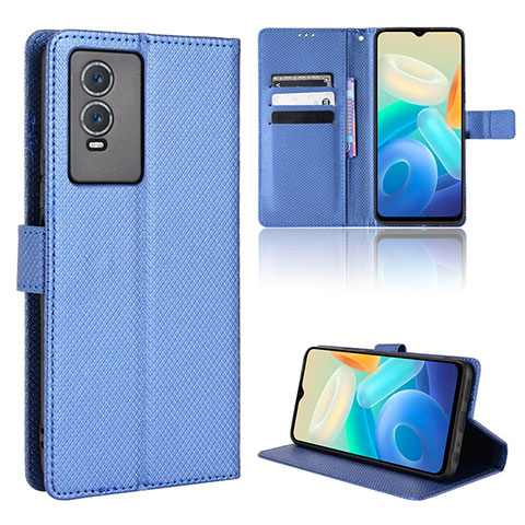 Funda de Cuero Cartera con Soporte Carcasa BY1 para Vivo Y74s 5G Azul