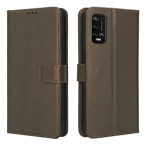 Funda de Cuero Cartera con Soporte Carcasa BY1 para Wiko Power U10 Marron