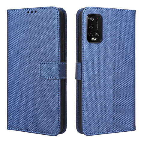 Funda de Cuero Cartera con Soporte Carcasa BY1 para Wiko Power U20 Azul