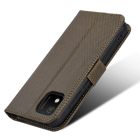 Funda de Cuero Cartera con Soporte Carcasa BY1 para Wiko Y52 Marron