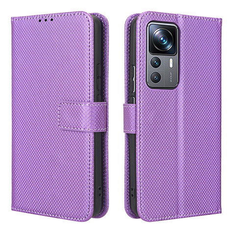 Funda de Cuero Cartera con Soporte Carcasa BY1 para Xiaomi Mi 12T 5G Morado