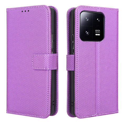 Funda de Cuero Cartera con Soporte Carcasa BY1 para Xiaomi Mi 13 Pro 5G Morado