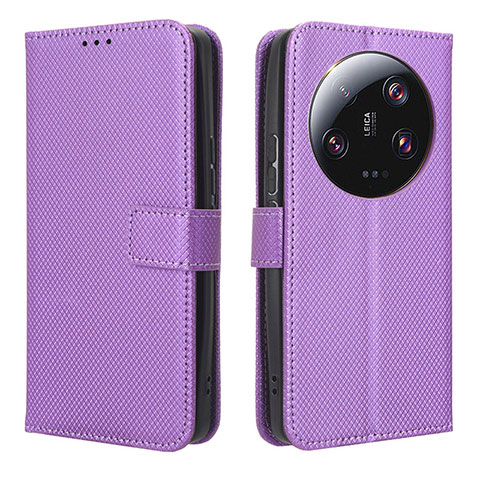 Funda de Cuero Cartera con Soporte Carcasa BY1 para Xiaomi Mi 13 Ultra 5G Morado