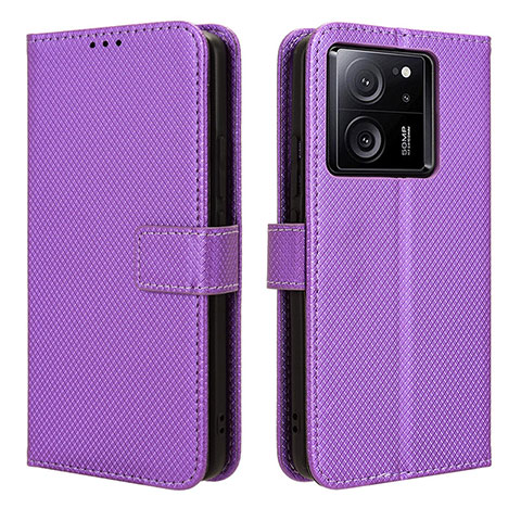 Funda de Cuero Cartera con Soporte Carcasa BY1 para Xiaomi Mi 13T 5G Morado