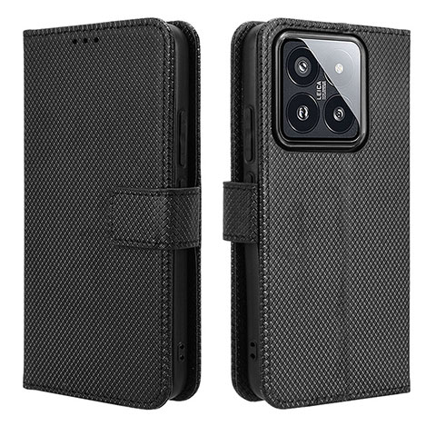 Funda de Cuero Cartera con Soporte Carcasa BY1 para Xiaomi Mi 14 Pro 5G Negro