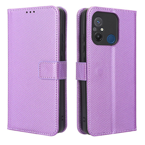 Funda de Cuero Cartera con Soporte Carcasa BY1 para Xiaomi Poco C55 Morado