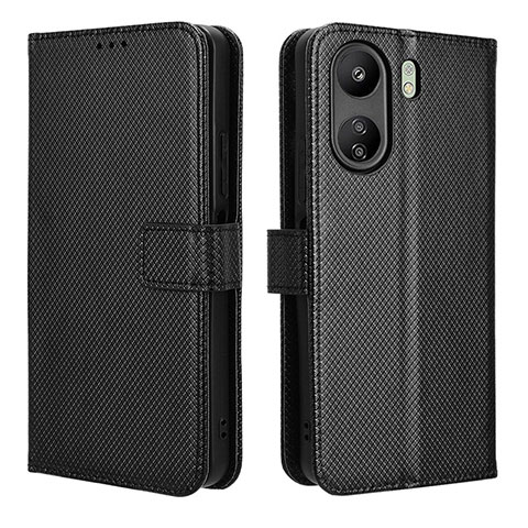 Funda de Cuero Cartera con Soporte Carcasa BY1 para Xiaomi Poco C65 Negro