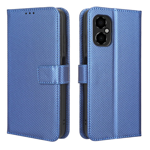 Funda de Cuero Cartera con Soporte Carcasa BY1 para Xiaomi Poco M4 5G Azul