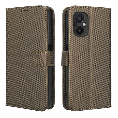 Funda de Cuero Cartera con Soporte Carcasa BY1 para Xiaomi Poco M5 4G Marron