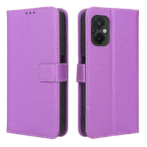 Funda de Cuero Cartera con Soporte Carcasa BY1 para Xiaomi Poco M5 4G Morado