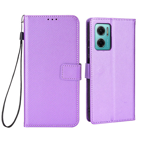 Funda de Cuero Cartera con Soporte Carcasa BY1 para Xiaomi Redmi 10 5G Morado