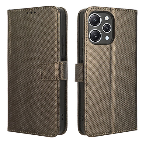 Funda de Cuero Cartera con Soporte Carcasa BY1 para Xiaomi Redmi 12 4G Marron