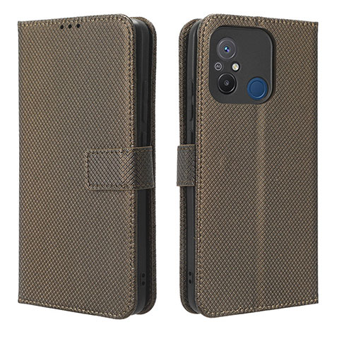 Funda de Cuero Cartera con Soporte Carcasa BY1 para Xiaomi Redmi 12C 4G Marron