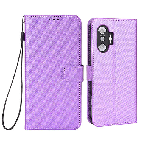 Funda de Cuero Cartera con Soporte Carcasa BY1 para Xiaomi Redmi K40 Gaming 5G Morado