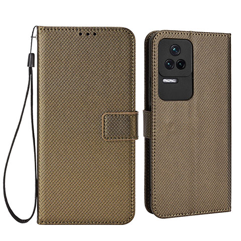 Funda de Cuero Cartera con Soporte Carcasa BY1 para Xiaomi Redmi K50 5G Marron