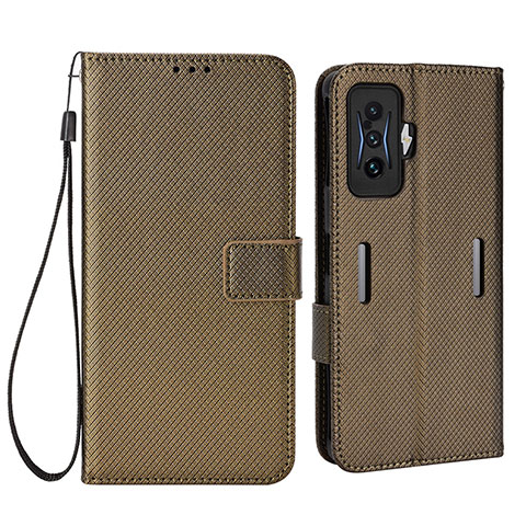 Funda de Cuero Cartera con Soporte Carcasa BY1 para Xiaomi Redmi K50 Gaming 5G Marron