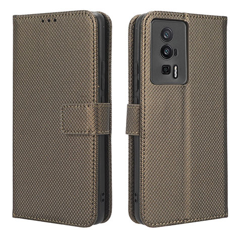 Funda de Cuero Cartera con Soporte Carcasa BY1 para Xiaomi Redmi K60 5G Marron