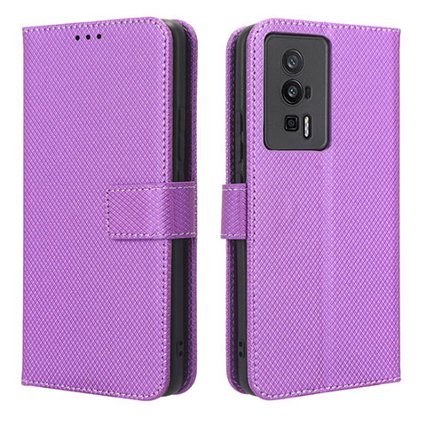 Funda de Cuero Cartera con Soporte Carcasa BY1 para Xiaomi Redmi K60 5G Morado