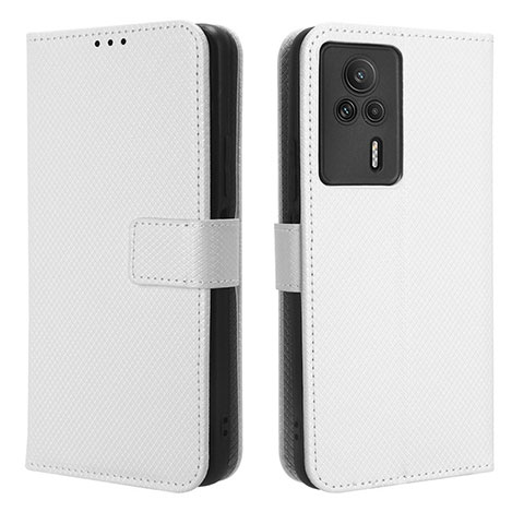 Funda de Cuero Cartera con Soporte Carcasa BY1 para Xiaomi Redmi K60E 5G Blanco